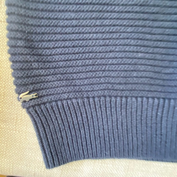 Lacoste Navy Cotton Wool Oversized Preppy Nautical Coastal Sweater-Sz-M - Picture 9 of 16
